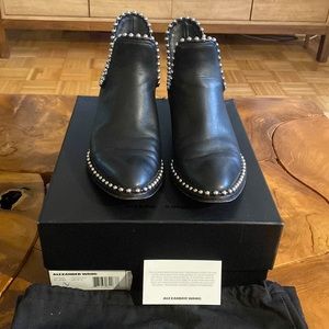 Alexander Wang Black Nwob Sculptured Heel Studded Booties Size 8.5